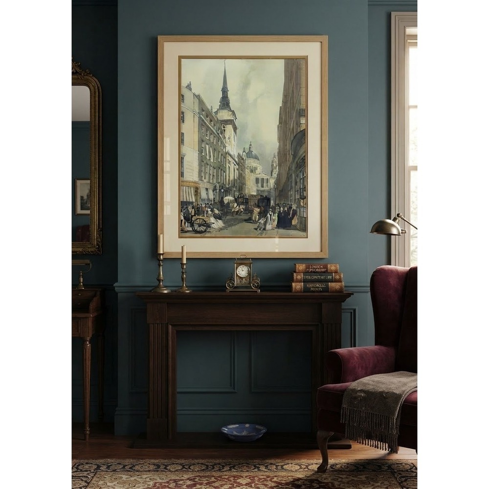 Thomas Shotter Boys View of St Pauls from Ludgate Hill 1950s Framed Print 25x20